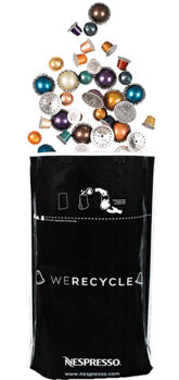 recyclable-aluminum-nespresso-capsules-falling-into-recycle-bag